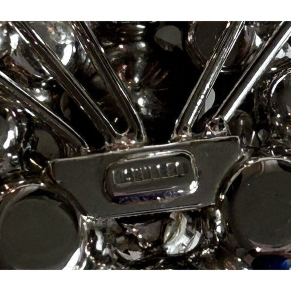 Vintage Eisenberg Crystal Prong Rhinestone Floral Wreath Brooch Pin Rhodium - Picture 12 of 13